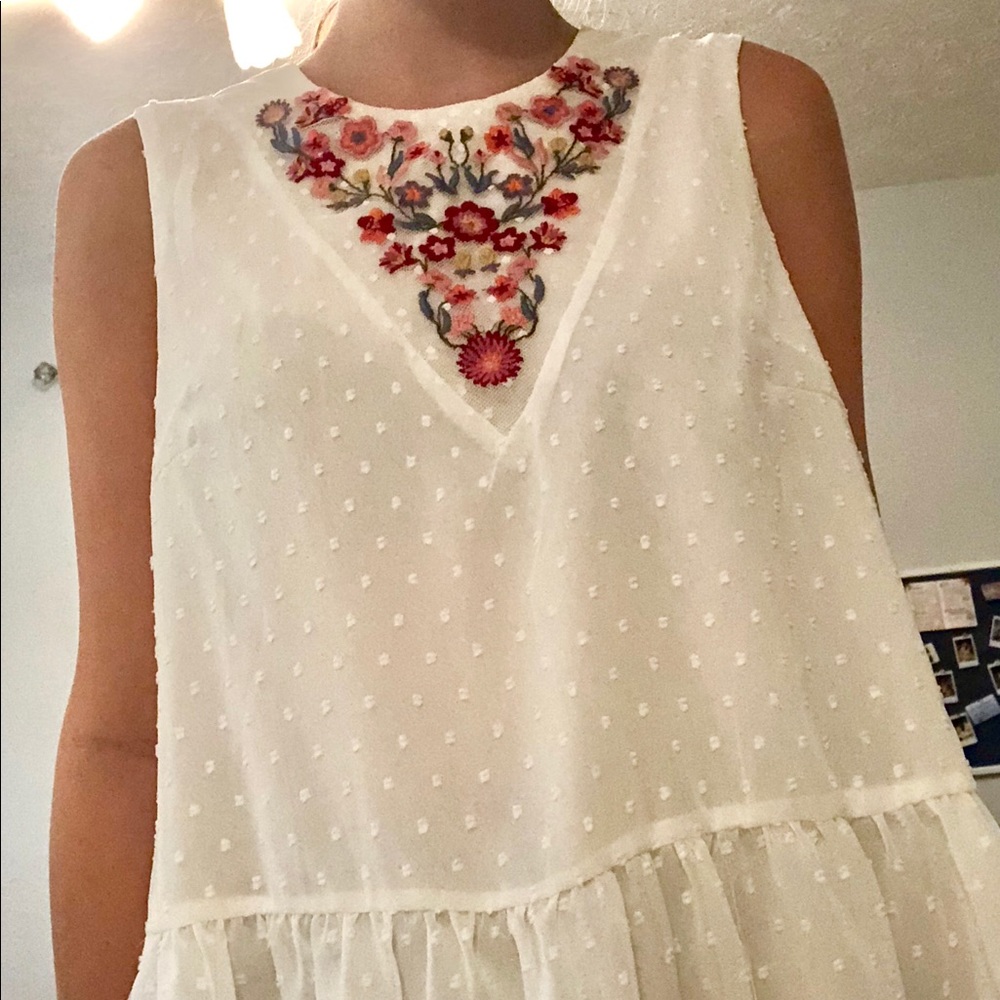 NWT Floral white shirt